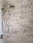 Kasai Carta Sakura Floral Porcelain Wall Tile for a Walk-in Shower