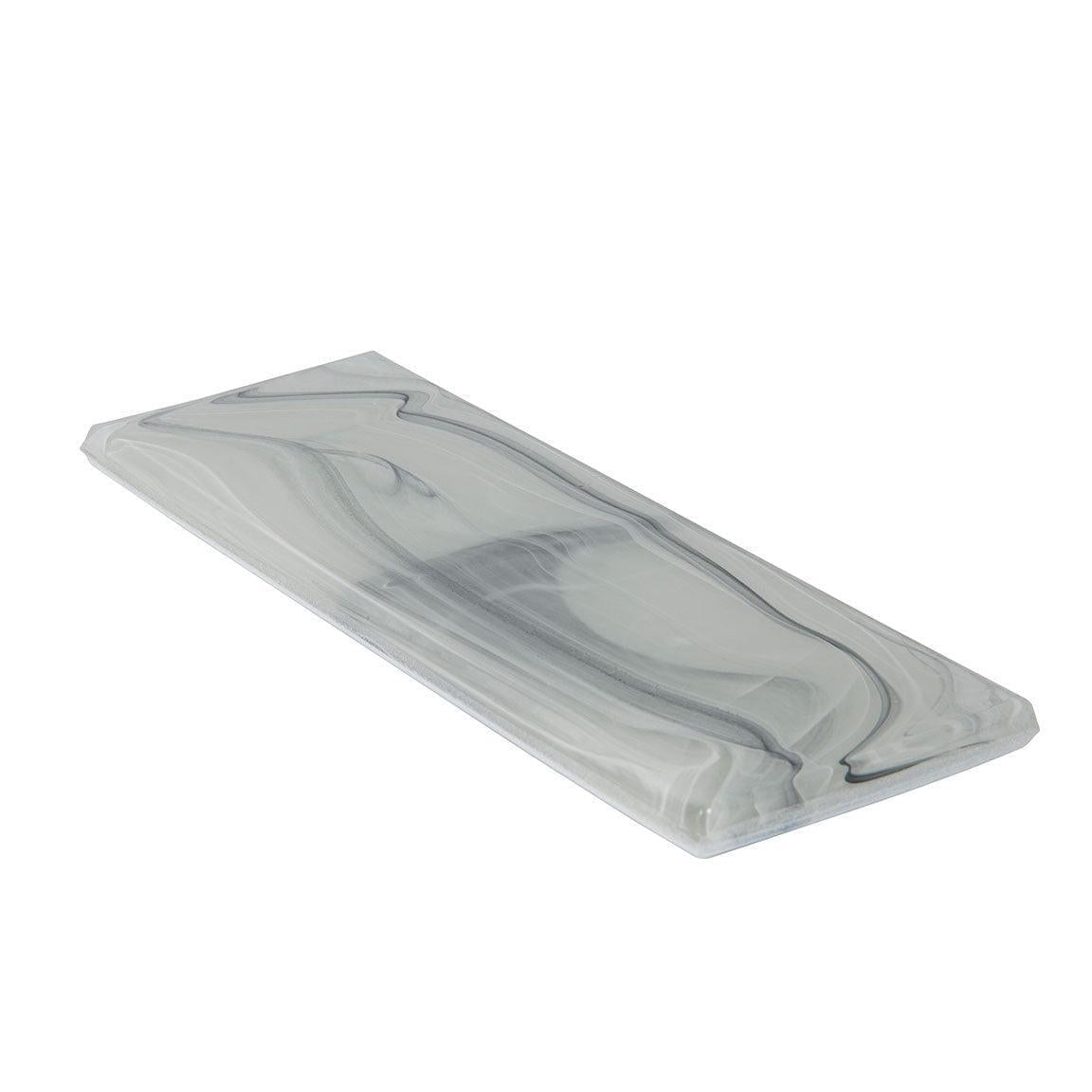 Sea Glass Grey 3X9 Subway Tile | Swirled Artisan Glass – Tile Club