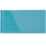 Glacier Laguna Blue 3X6 Polished Glass Tile Sample