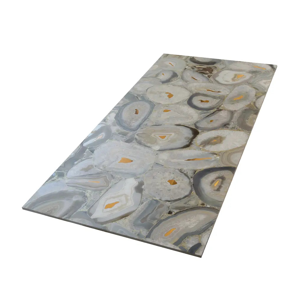 Preciosa Beige Geode and Gold Porcelain Tile | Tile Club