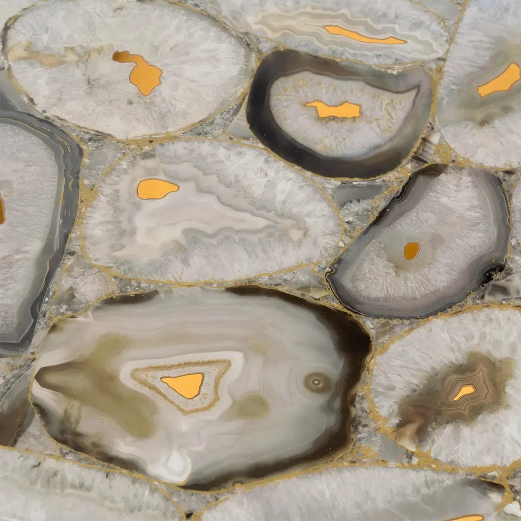 Preciosa Beige Geode and Gold Porcelain Tile | Tile Club