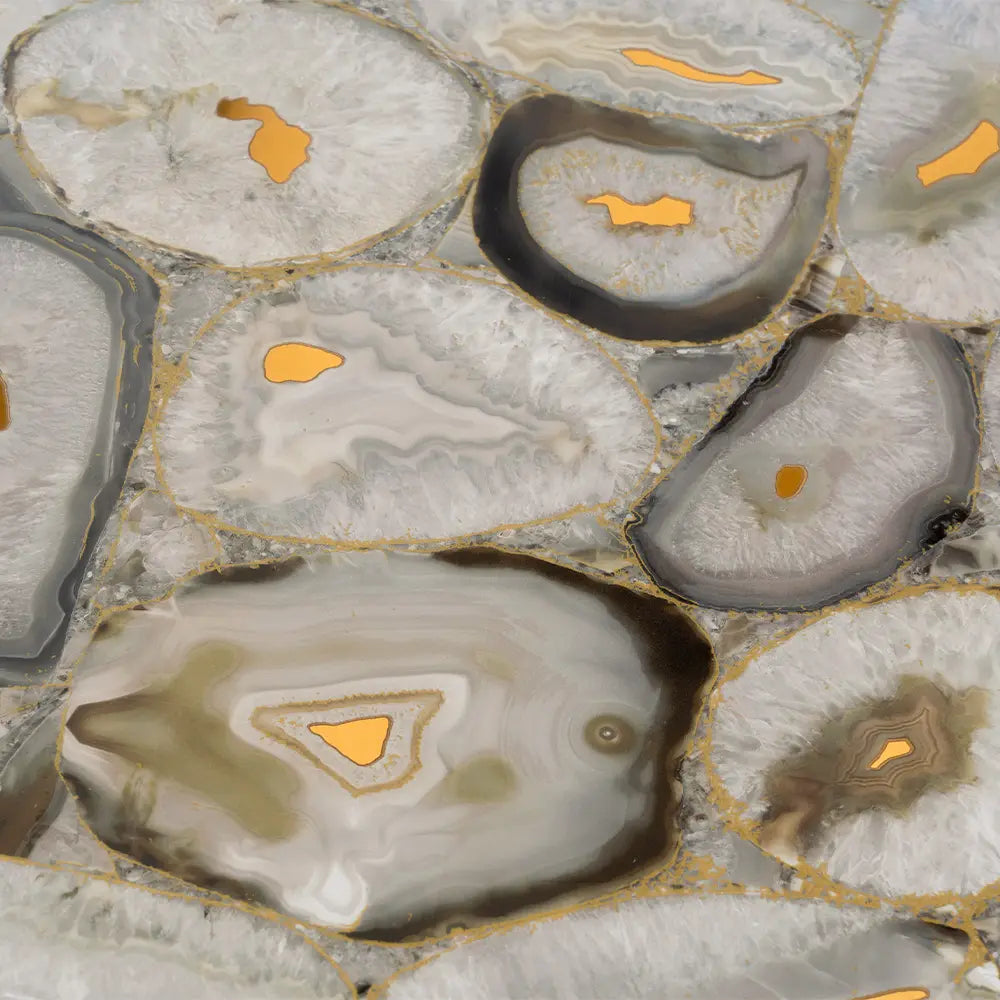 Preciosa Beige Geode and Gold Porcelain Tile | Tile Club