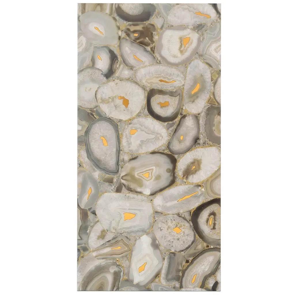 Preciosa Beige Geode and Gold Porcelain Tile | Tile Club
