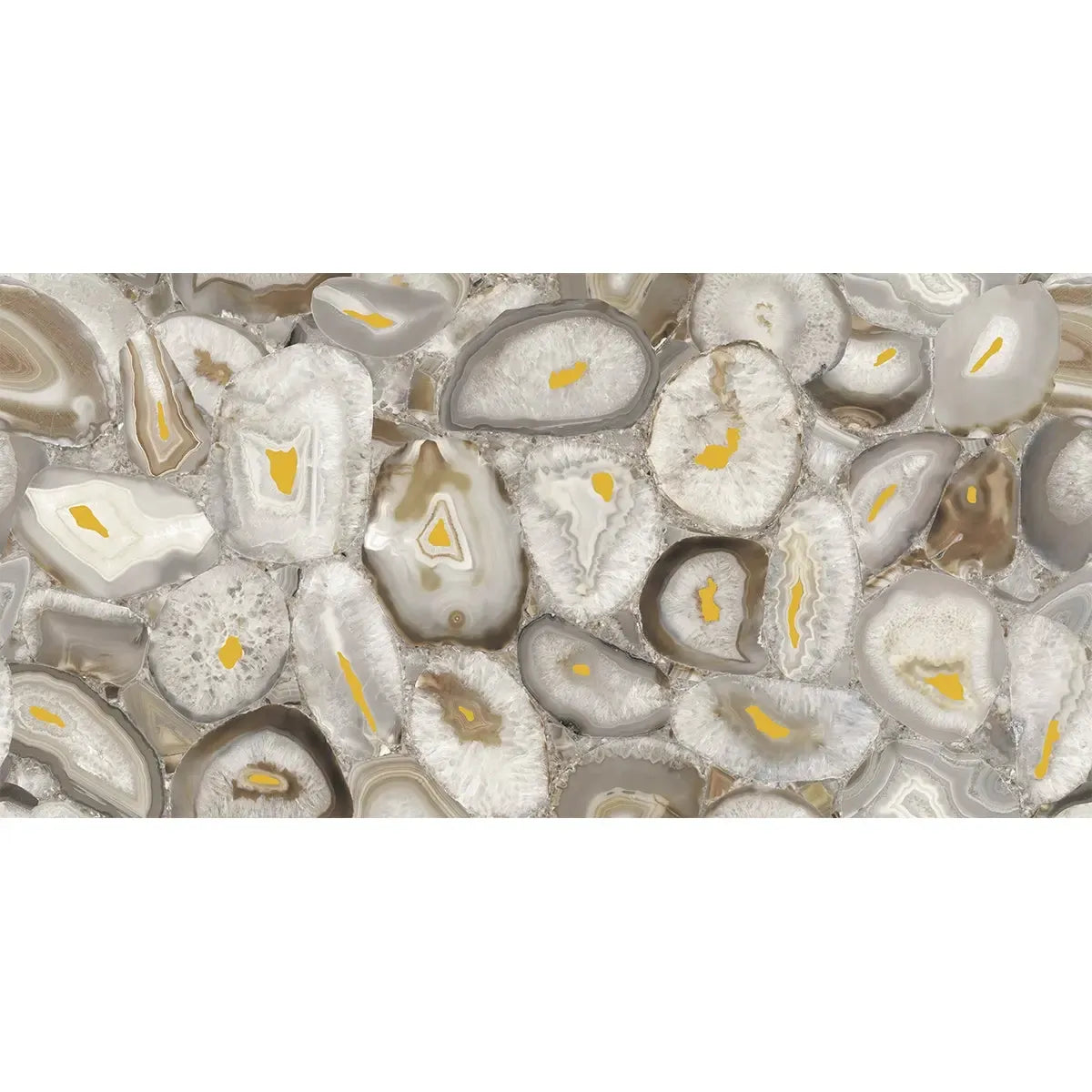 Preciosa Beige Geode and Gold Porcelain Tile | Tile Club