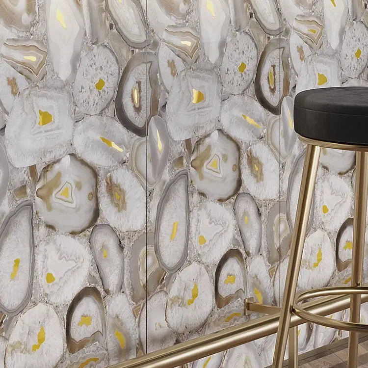 Geode Tile Preciosa Beige Geode and Gold Porcelain Tile | Accent Wall Decor | Tile ...