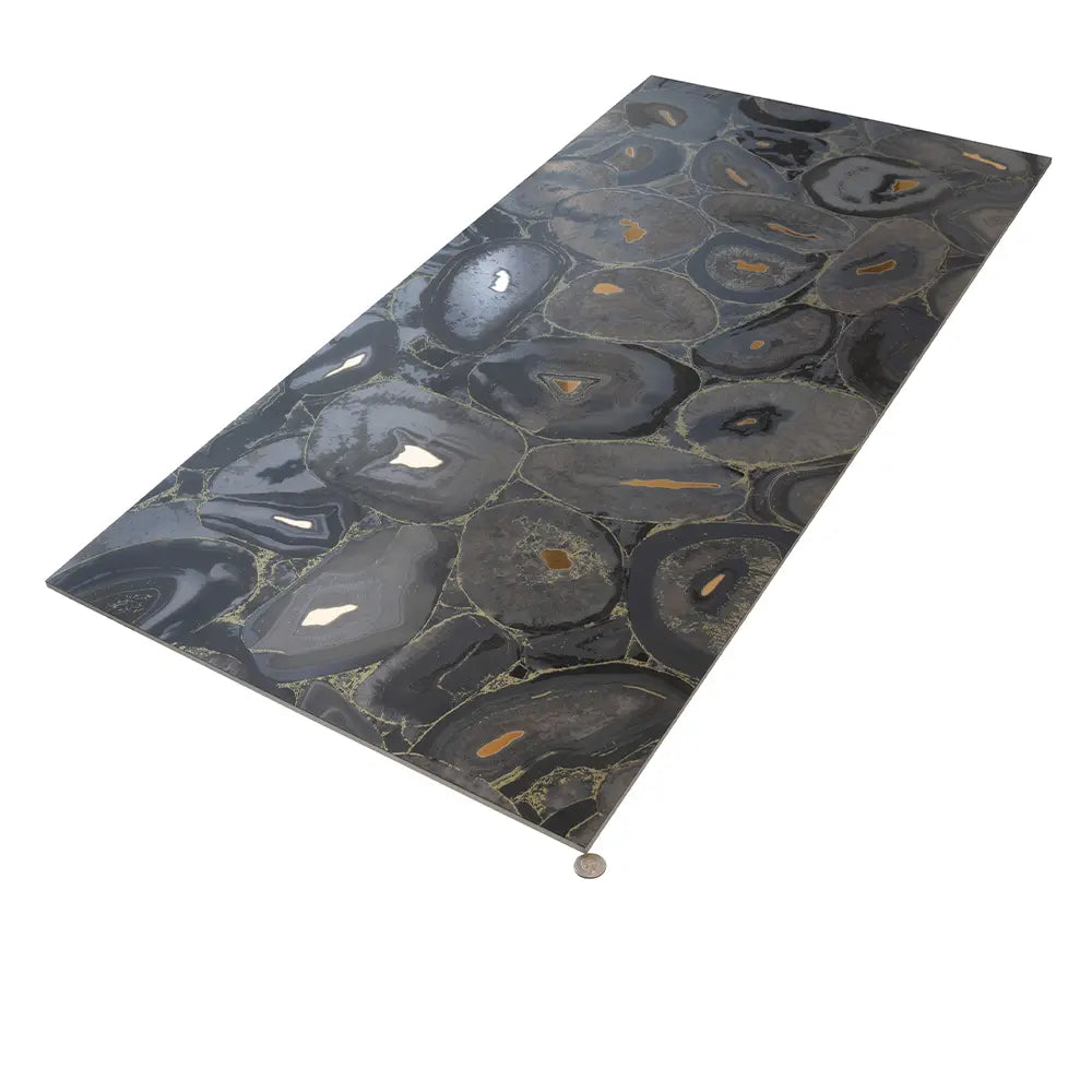 Preciosa Black Geode and Gold Porcelain Tile | Tile Club