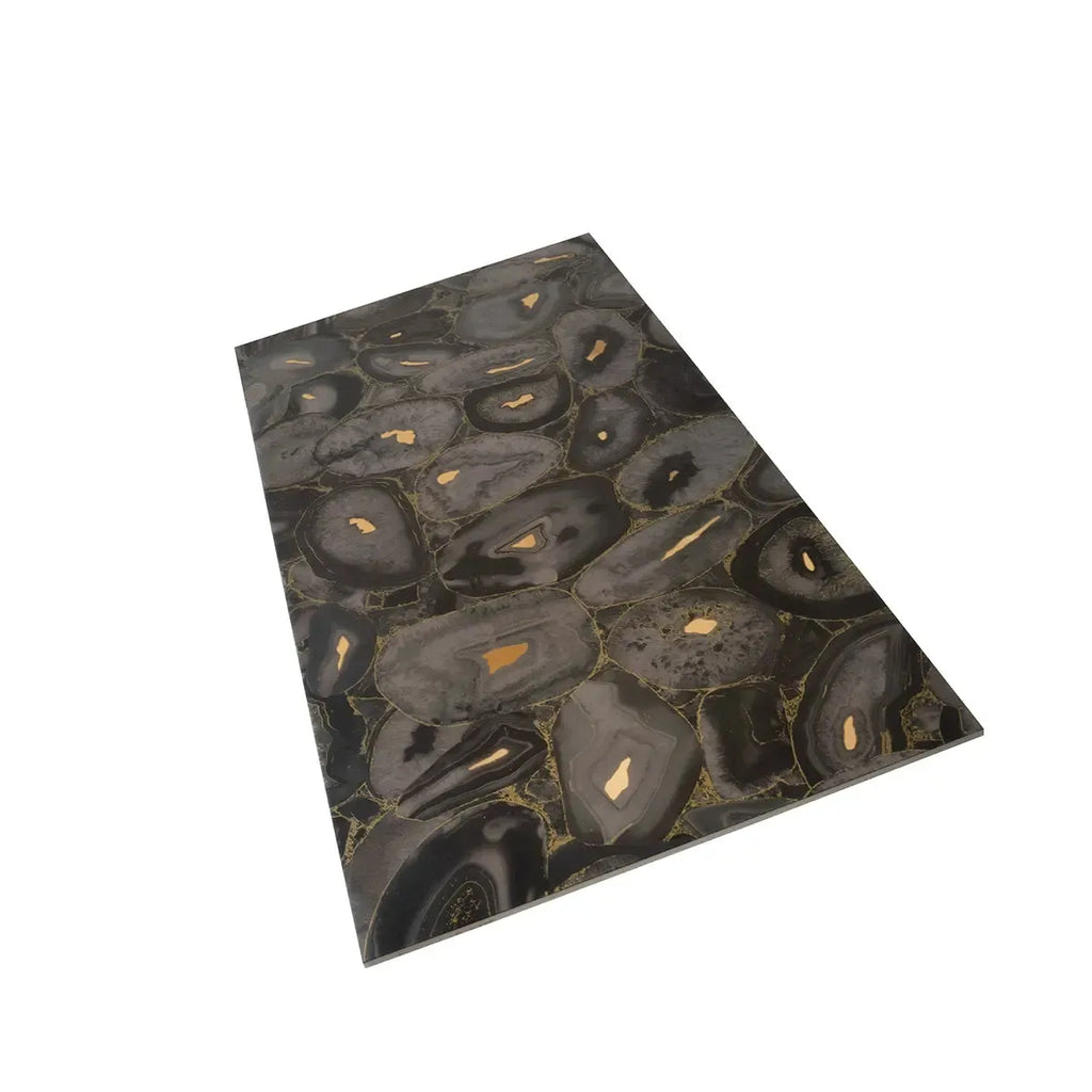 Preciosa Black Geode and Gold Porcelain Tile | Tile Club