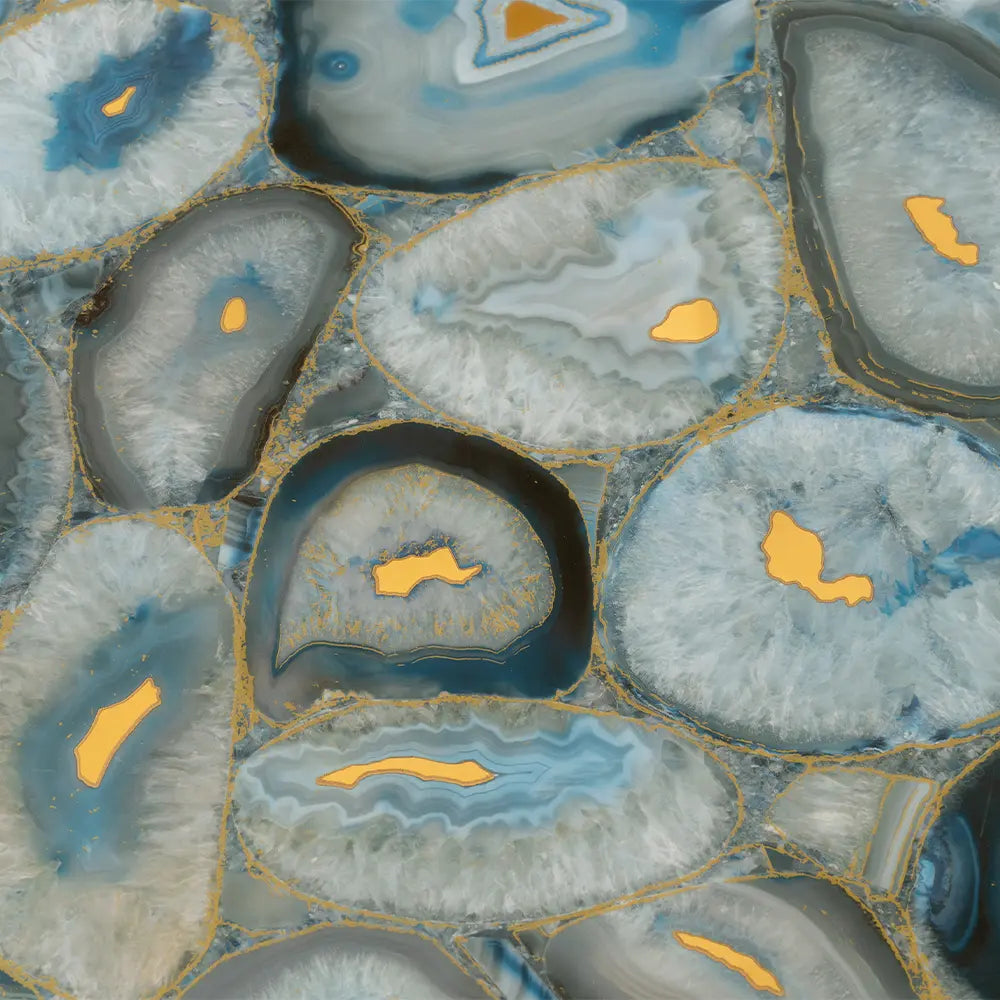 Preciosa Blue Geode and Gold Porcelain Tile | Tile Club