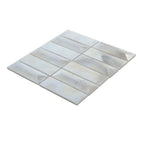 Prism Pearl Beveled Brick Cast Glass Mosaic Tile | Tile Club
