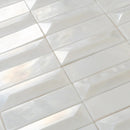 Prism Pearl Beveled Brick Cast Glass Mosaic Tile