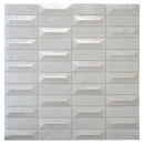 Prism Pearl Beveled Brick Cast Glass Mosaic Tile