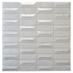 Prism Pearl Beveled Brick Cast Glass Mosaic Tile | Tile Club