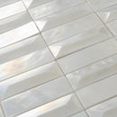Prism Pearl Beveled Brick Cast Glass Mosaic Tile