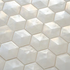 Prism Pearl Beveled Hexagon Cast Glass Mosaic Tile | Tile Club