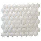 Prism Pearl Beveled Hexagon Cast Glass Mosaic Tile | Tile Club