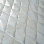 Prism Pearl Beveled Diamond Cast Glass Mosaic Tile | Tile Club