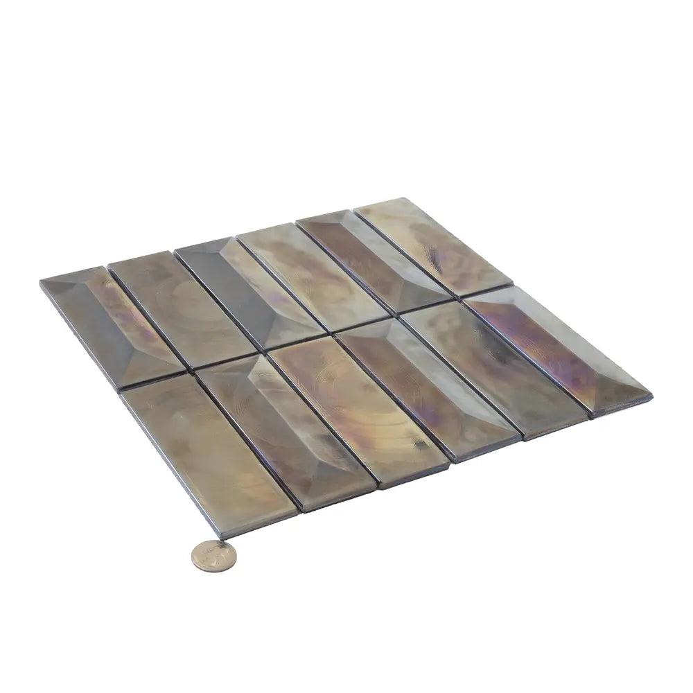 Prism Storm Beveled Brick Cast Glass Mosaic Tile | Tile Club