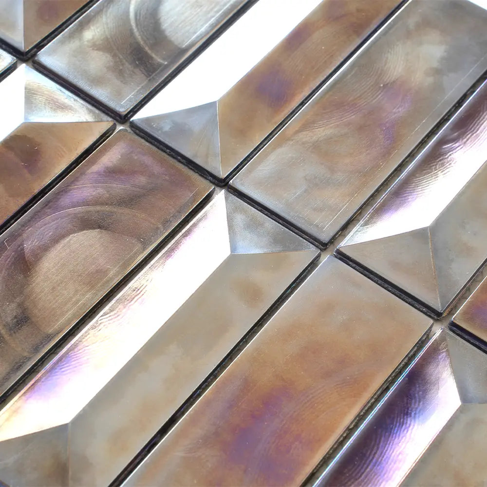 Prism Storm Beveled Brick Cast Glass Mosaic Tile | Tile Club
