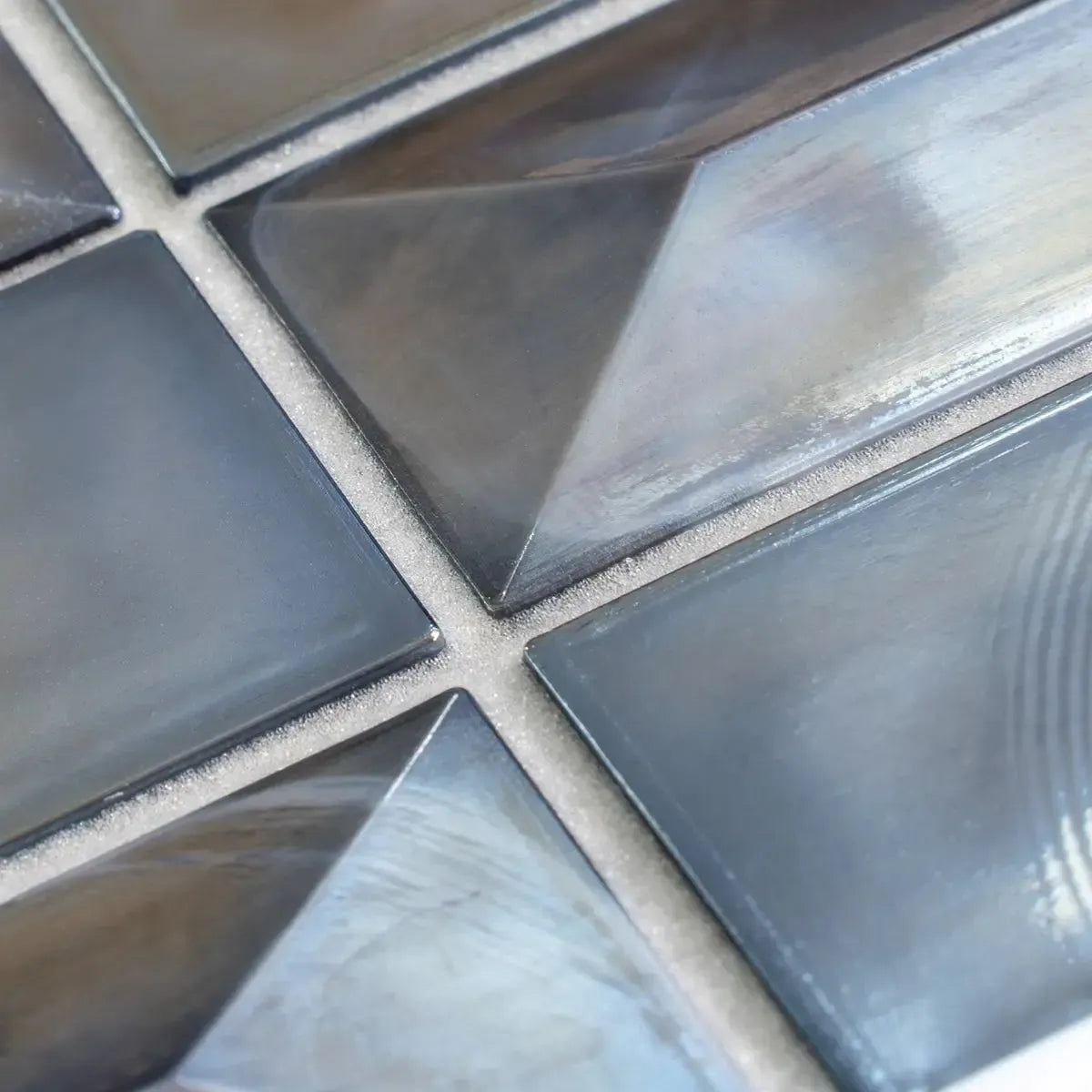 Prism Storm Beveled Brick Cast Glass Mosaic Tile | Tile Club