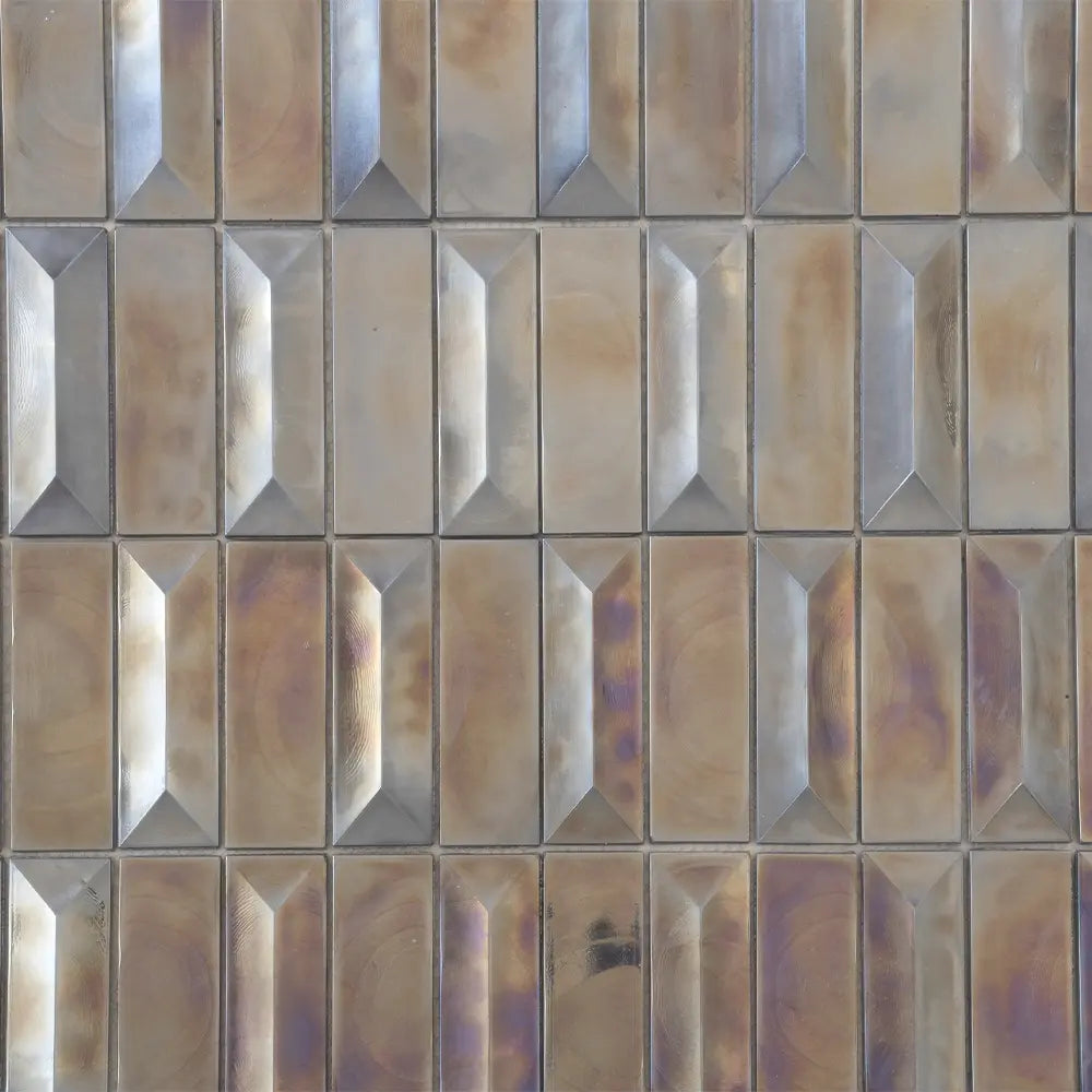 Prism Storm Beveled Brick Cast Glass Mosaic Tile | Tile Club