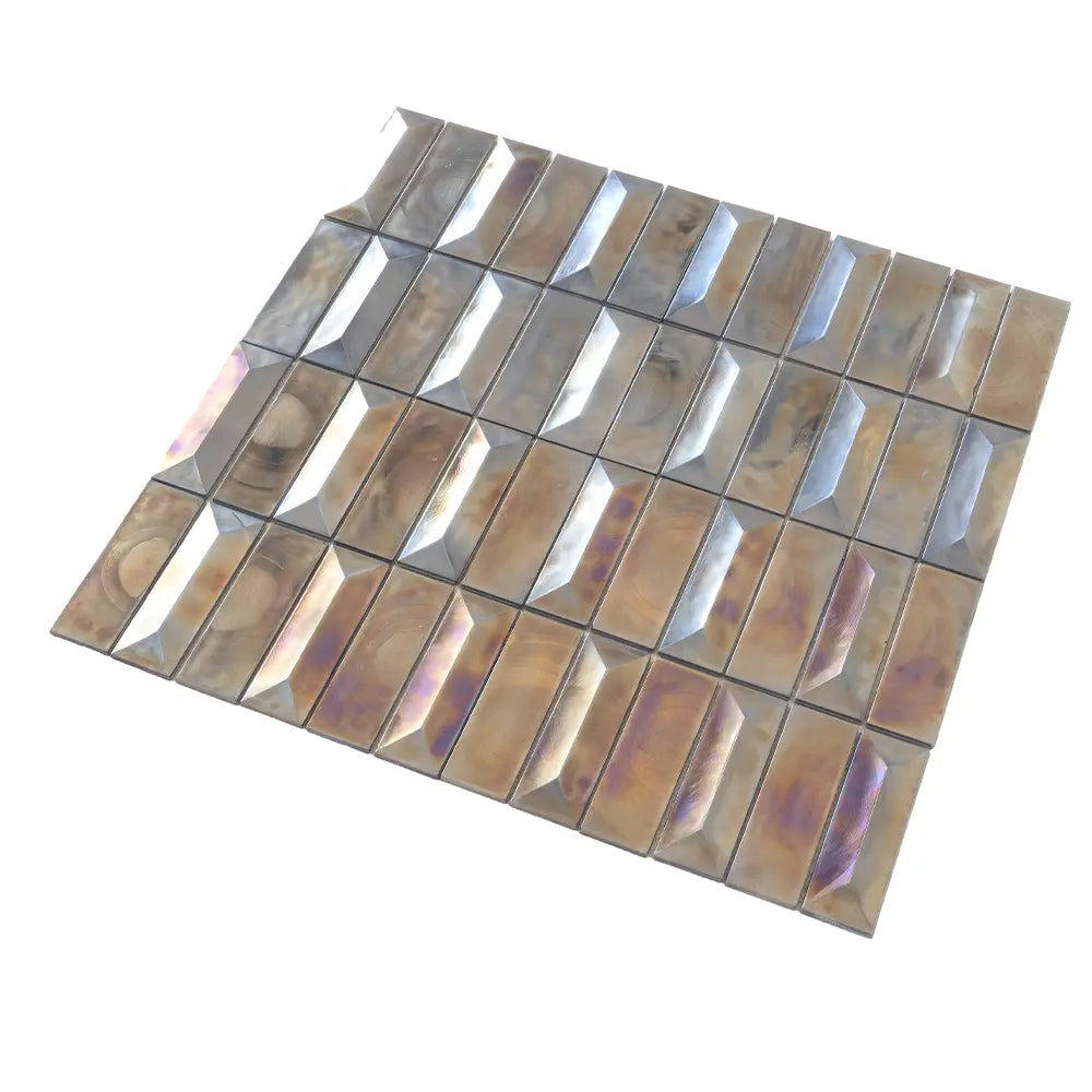 Prism Storm Beveled Brick Cast Glass Mosaic Tile | Tile Club