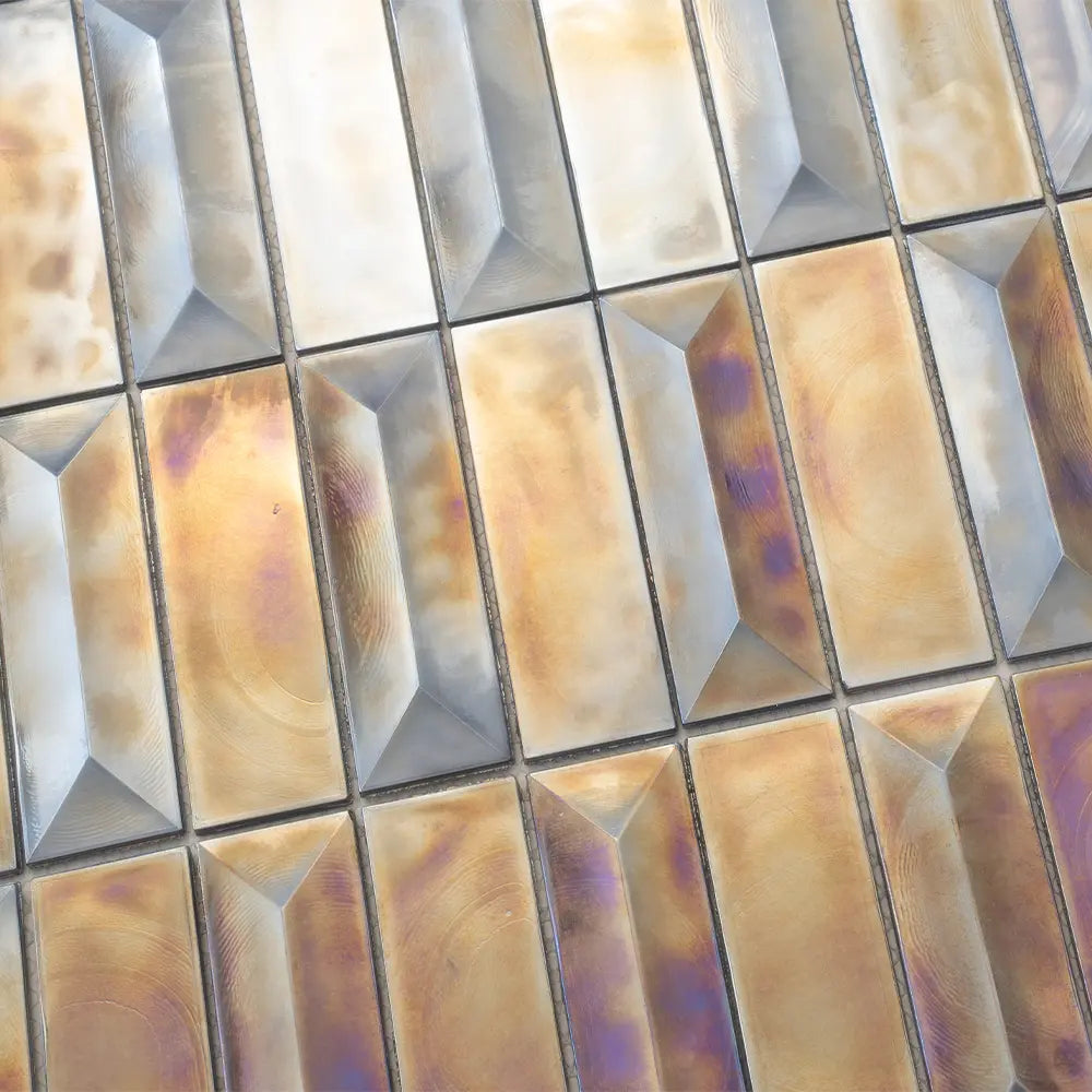 Prism Storm Beveled Brick Cast Glass Mosaic Tile | Tile Club