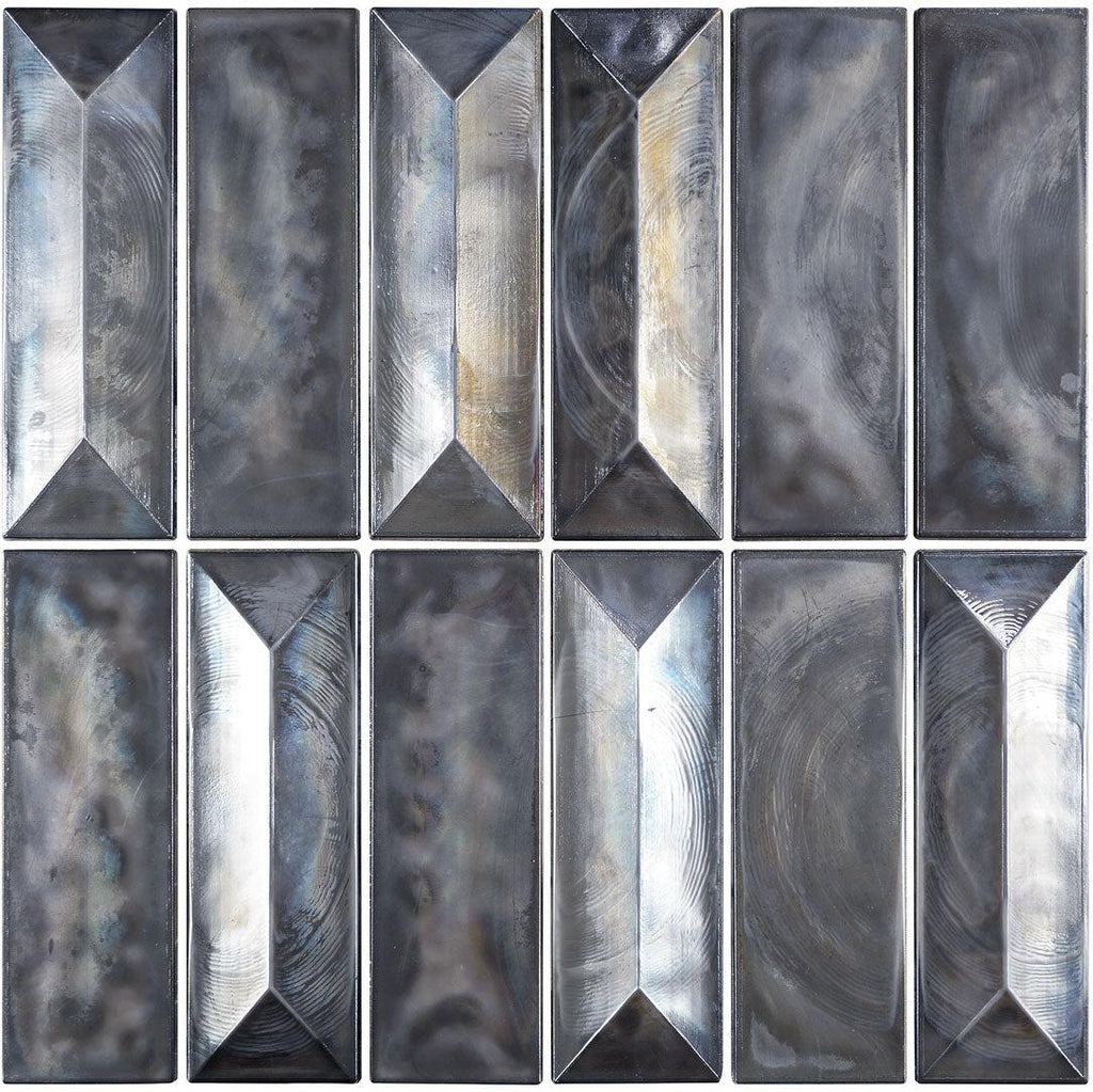 Prism Storm Beveled Brick Cast Glass Mosaic Tile | Tile Club