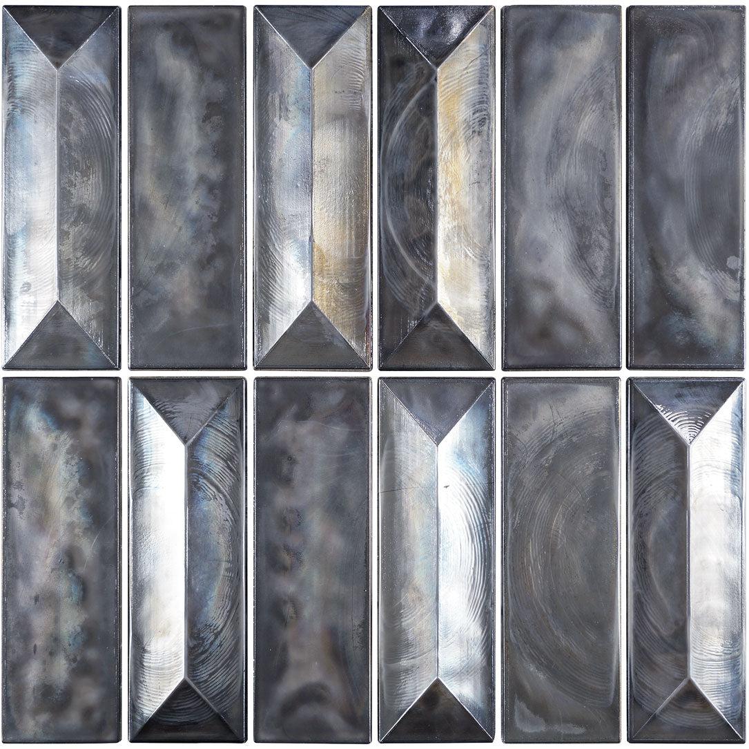 Prism Storm Beveled Brick Cast Glass Mosaic Tile | Tile Club