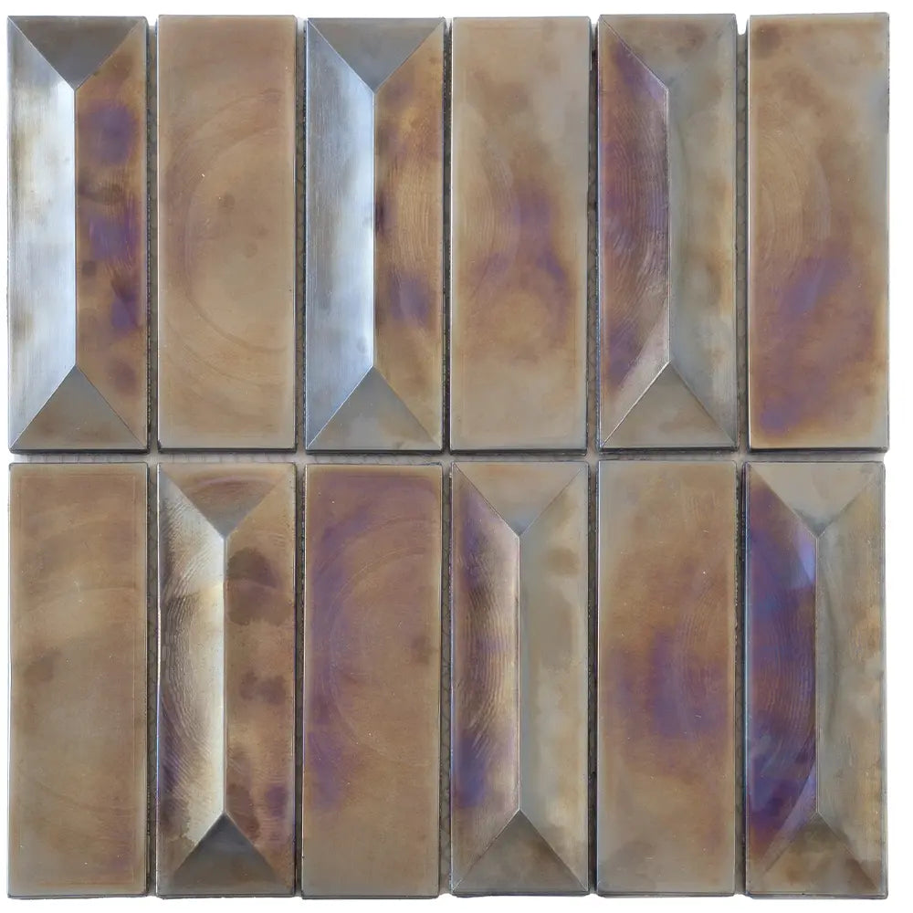 Prism Storm Beveled Brick Cast Glass Mosaic Tile | Tile Club