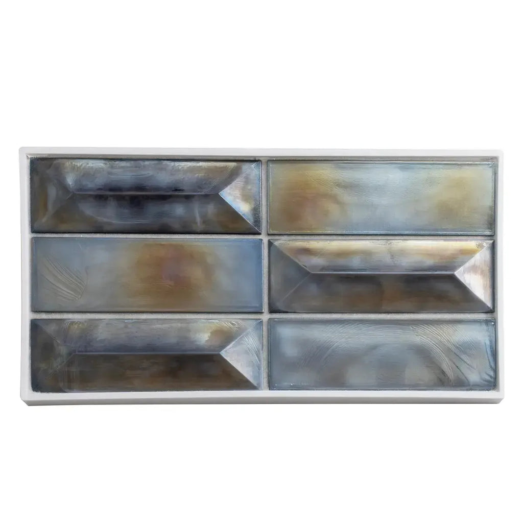 Prism Storm Beveled Brick Cast Glass Mosaic Tile | Tile Club