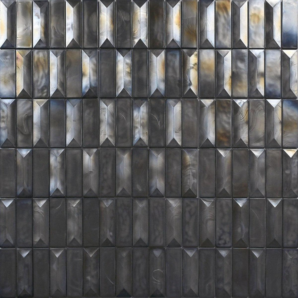 Prism Storm Beveled Brick Cast Glass Mosaic Tile | Tile Club