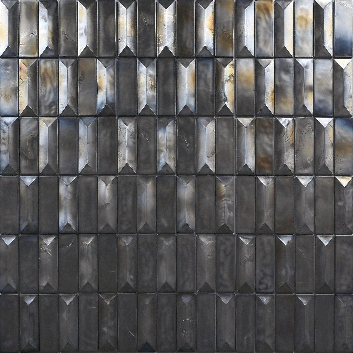 Prism Storm Beveled Brick Cast Glass Mosaic Tile | Tile Club
