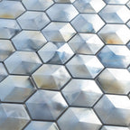 Prism Storm Beveled Hexagon Cast Glass Mosaic Tile | Tile Club