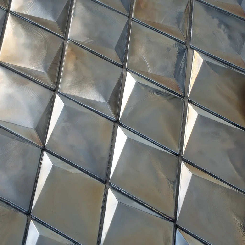Prism Storm Beveled Diamond Cast Glass Mosaic Tile | Tile Club