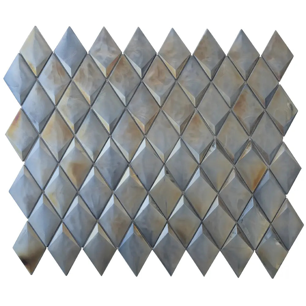 Prism Storm Beveled Diamond Cast Glass Mosaic Tile | Tile Club