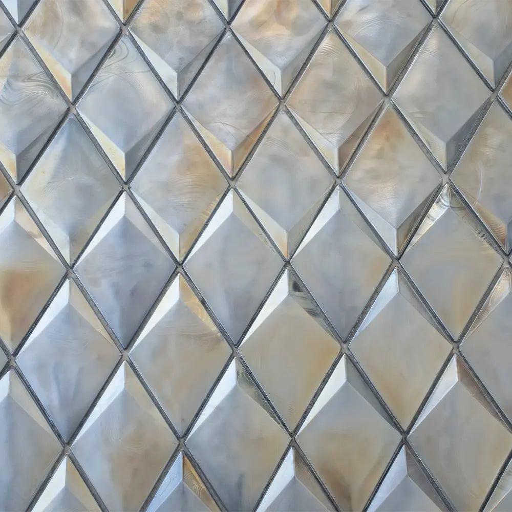 Prism Storm Beveled Diamond Cast Glass Mosaic Tile | Tile Club