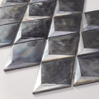 Prism Storm Beveled Diamond Cast Glass Mosaic Tile | Tile Club