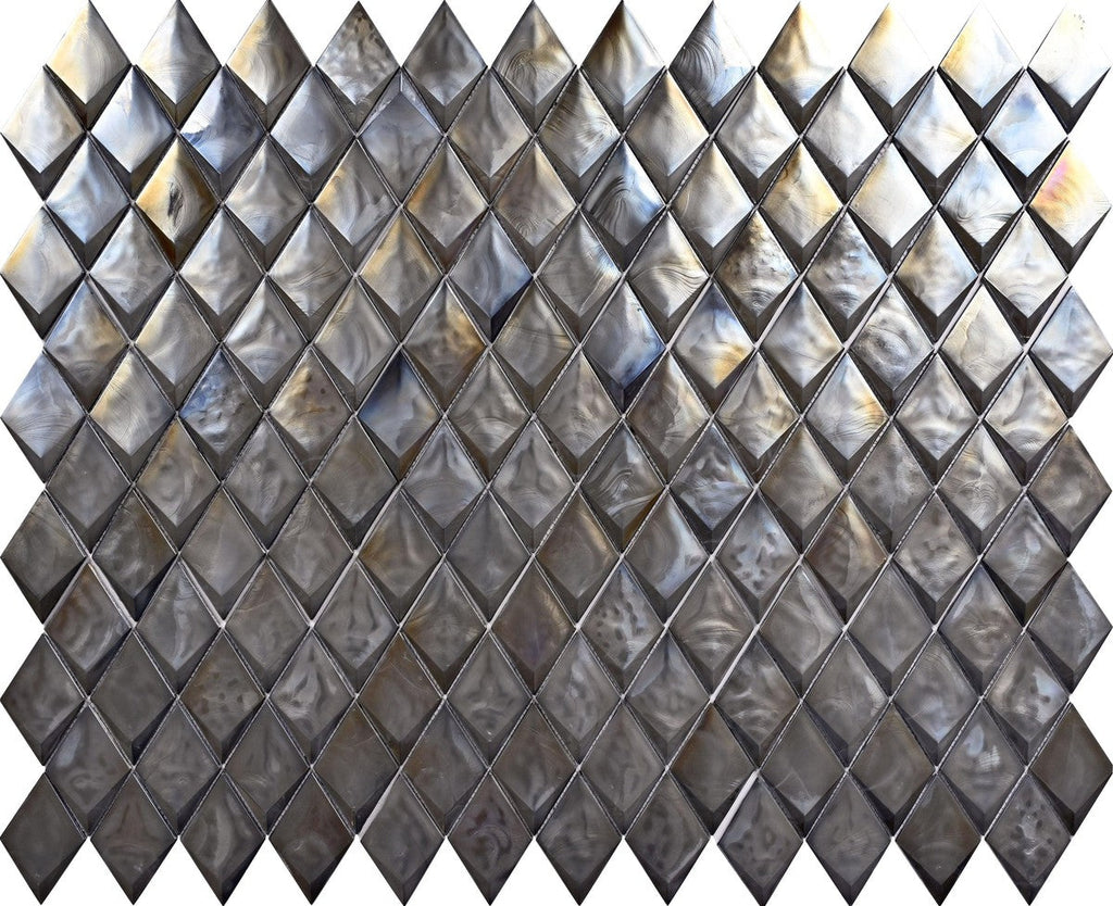 Prism Storm Beveled Diamond Cast Glass Mosaic Tile | Tile Club