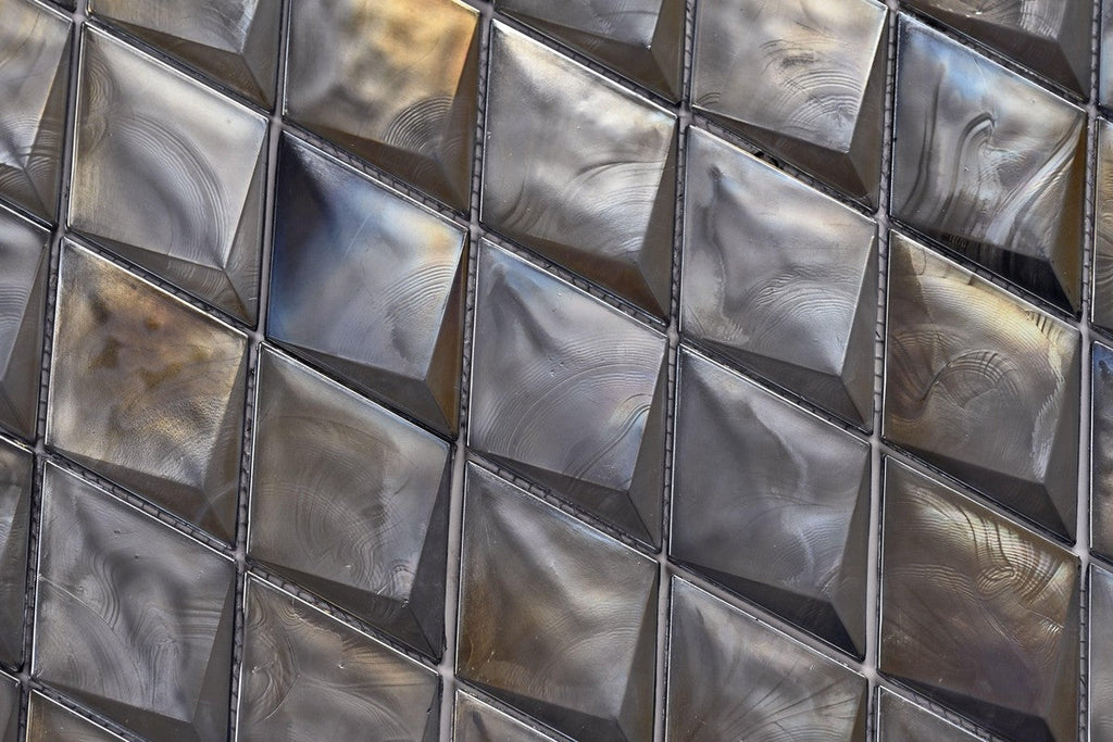 Prism Storm Beveled Diamond Cast Glass Mosaic Tile | Tile Club