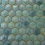 Prism Jade Beveled Hexagon Cast Glass Mosaic Tile | Tile Club