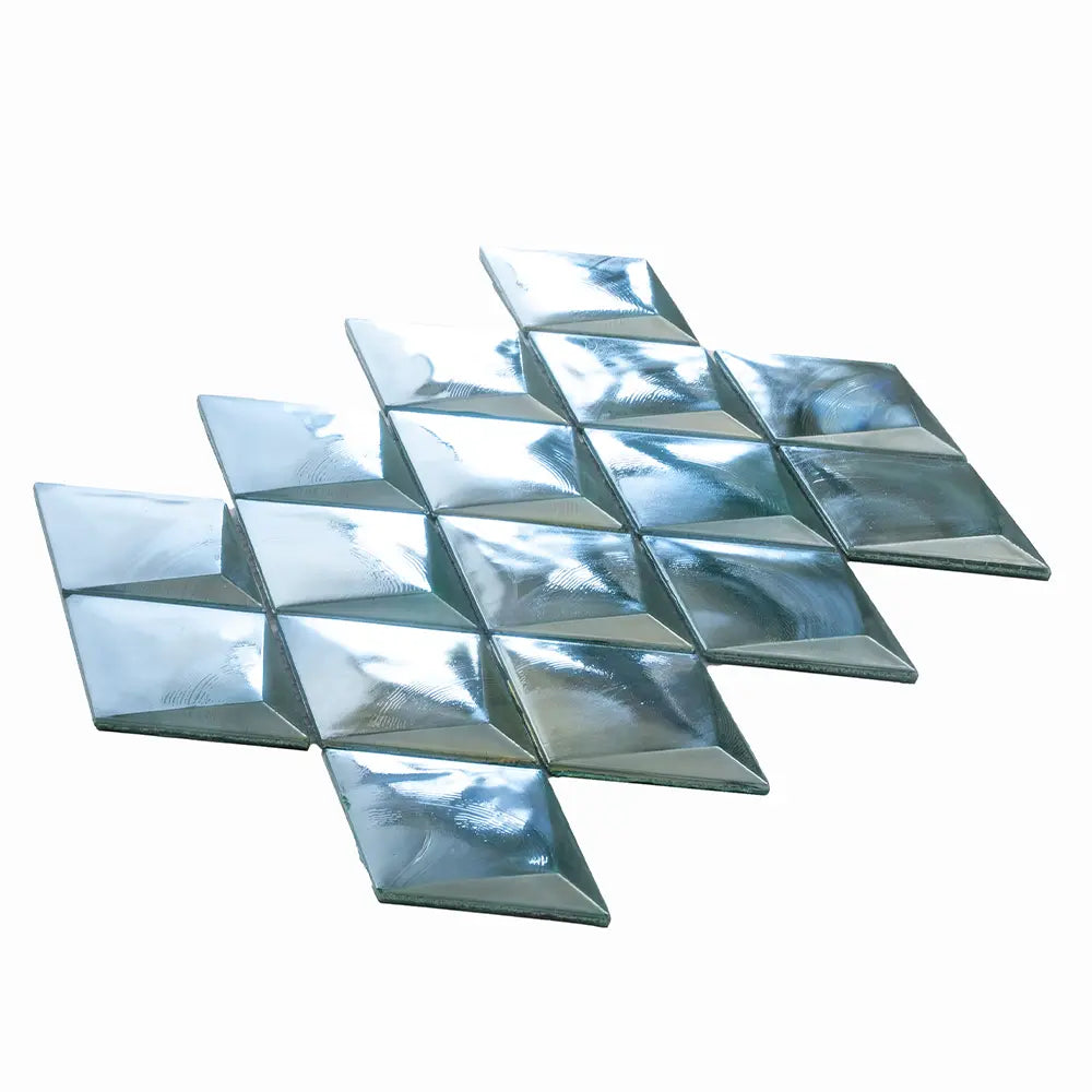 Prism Jade Beveled Diamond Cast Glass Mosaic Tile | Tile Club