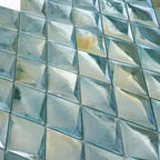 Prism Jade Beveled Diamond Cast Glass Mosaic Tile | Tile Club