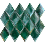 Prism Jade Beveled Diamond Glass Mosaic Tile Sample