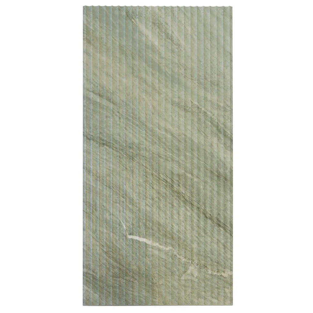 Valmira Green Fluted Porcelain Tile 24x48 Sample