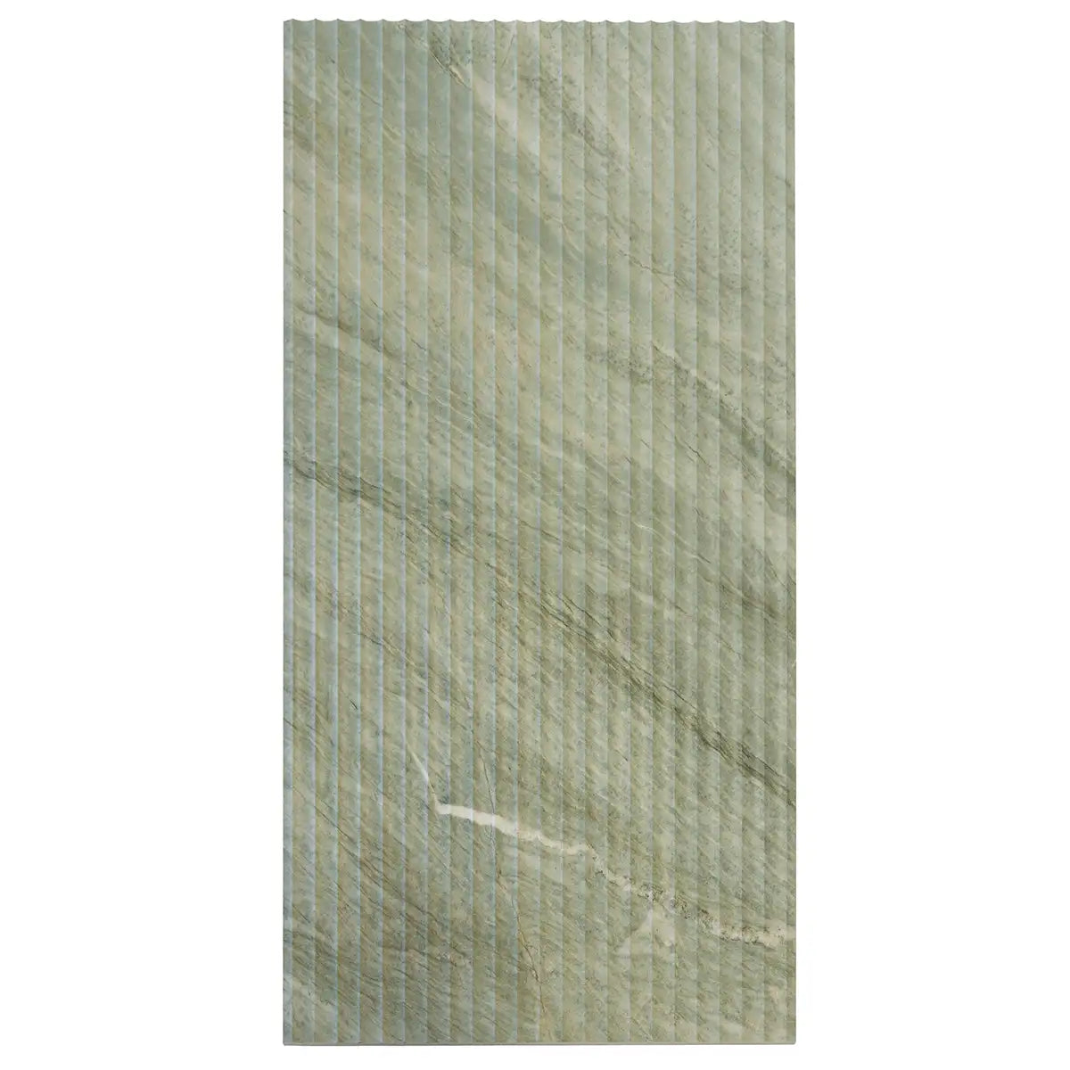 Valmira Green Fluted Porcelain Tile 24x48 Sample