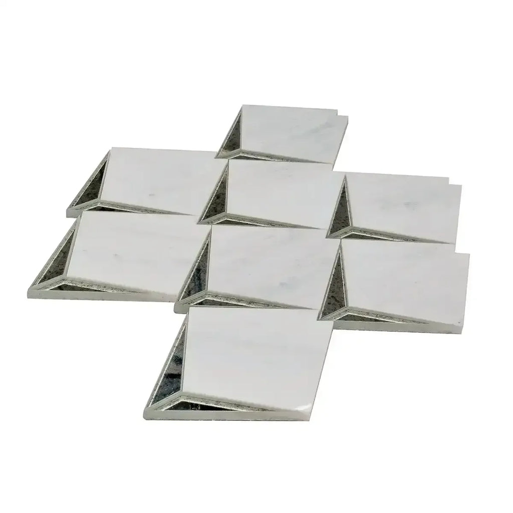Arrowhead Antique Mirror Glass Marble Mosaic Tile | Tile Club