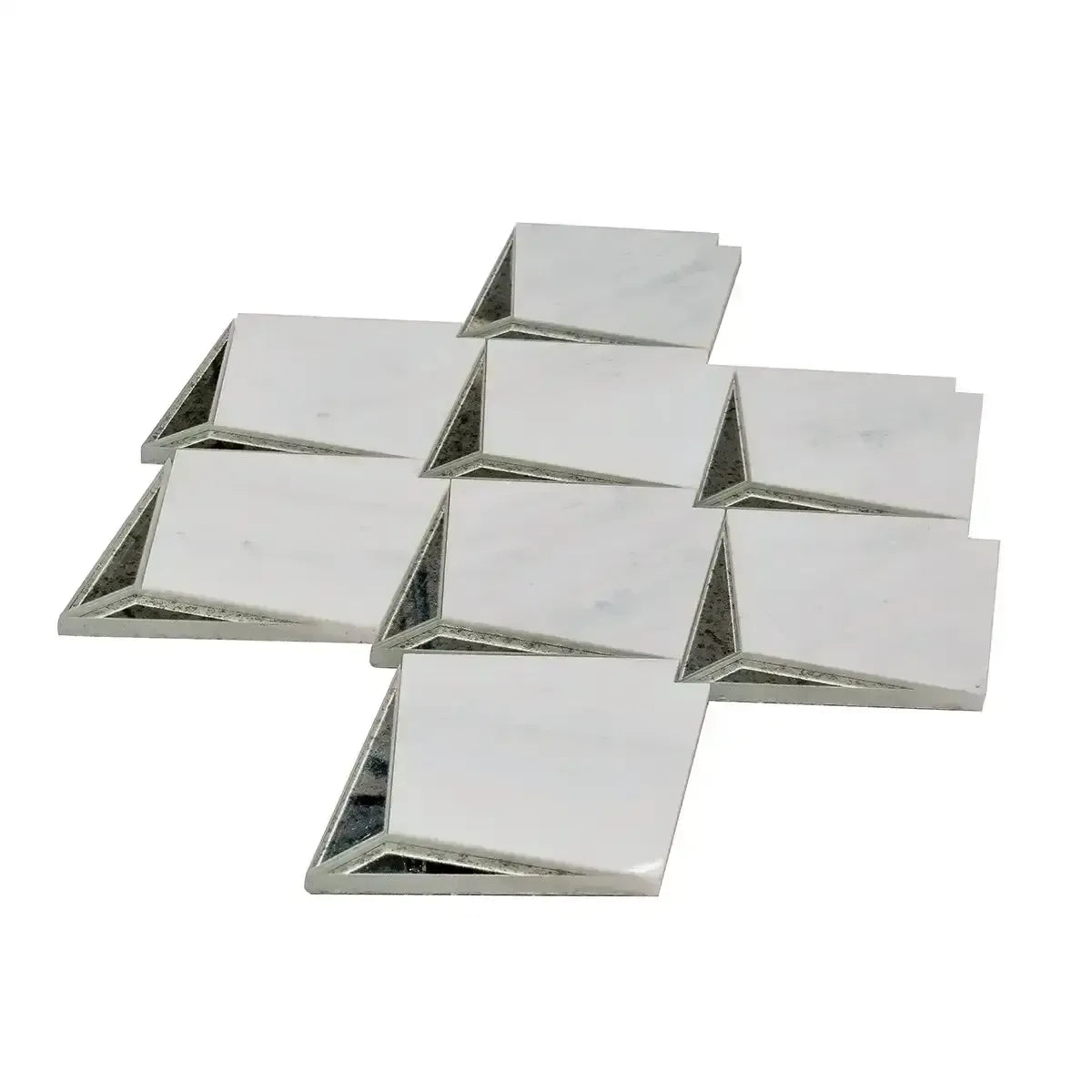 Arrowhead Antique Mirror Glass Marble Mosaic Tile | Tile Club