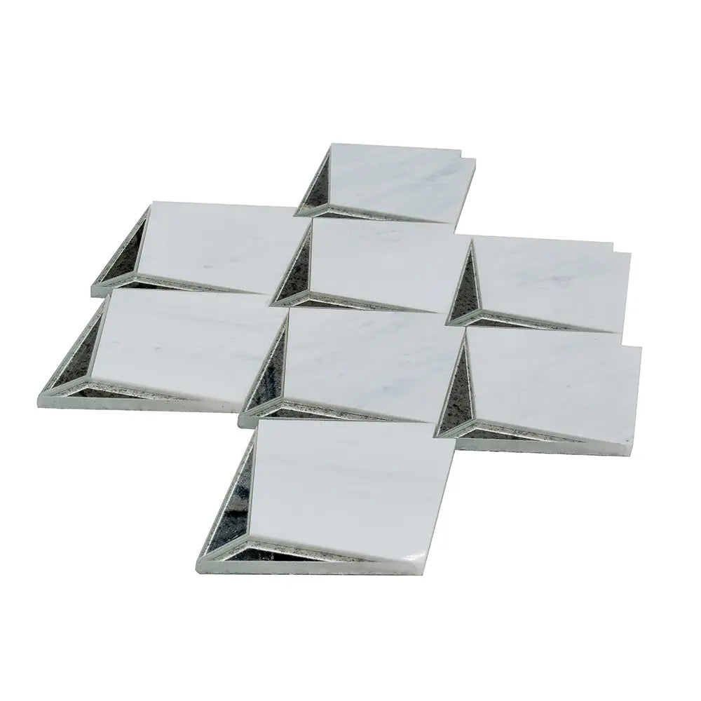 Arrowhead Antique Mirror Glass Marble Mosaic Tile | Tile Club