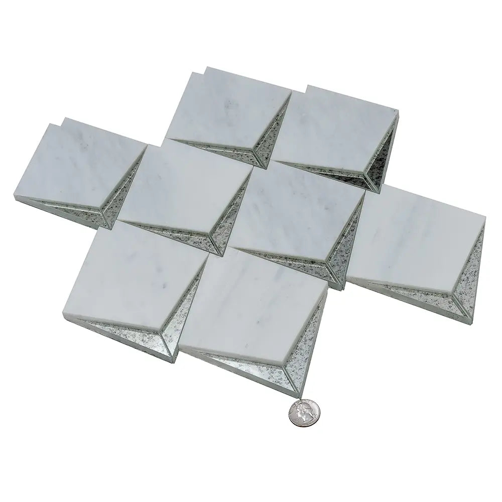 Arrowhead Antique Mirror Glass Marble Mosaic Tile | Tile Club