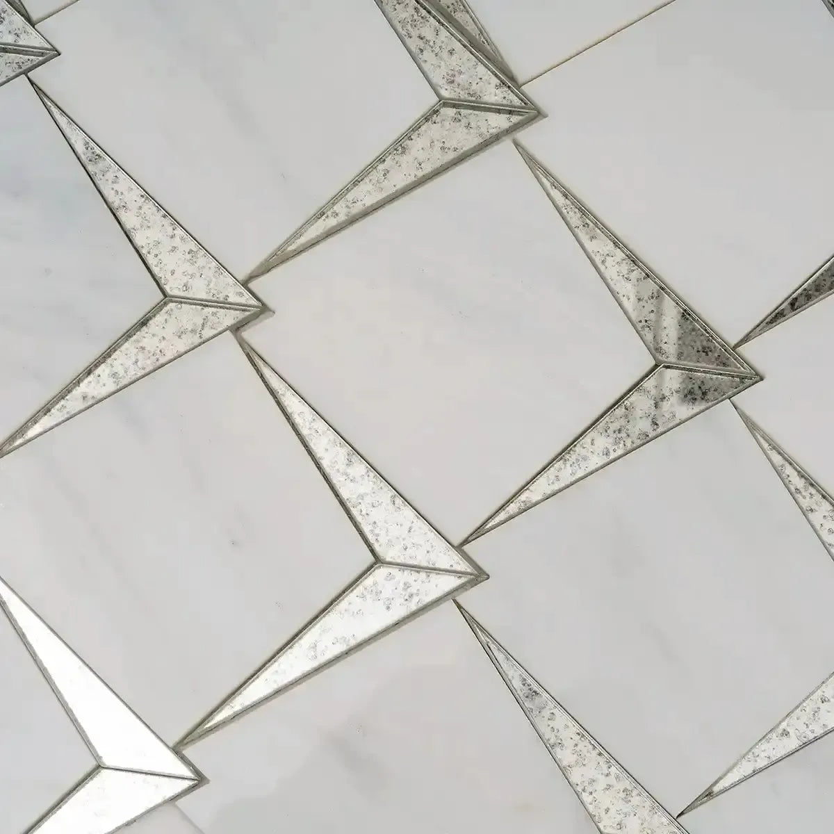 Arrowhead Antique Mirror Glass Marble Mosaic Tile | Tile Club